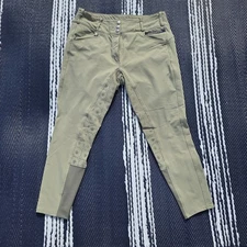 Romfh Isabella Women's Full Seat 3 Button Front Zip Breeches Green 34R