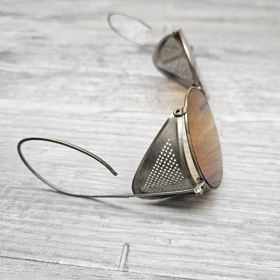 Gafas Willson De Colección con Estuche Original Naranja Ámbar Redondo Protector Lateral Gafas Foto 4 de 4