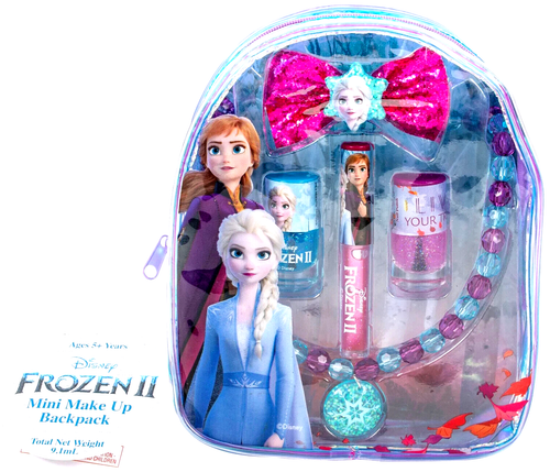 Frozen II Mini Play Makeup Backpack Kids Toy 5y+ w/ Lip Gloss/Necklace/Backpack - Picture 7 of 7