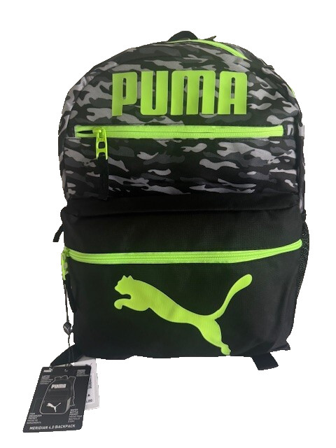 PUMA Bookbag back-to-school kids camo Grey/Green/Black - Meridian 4.0