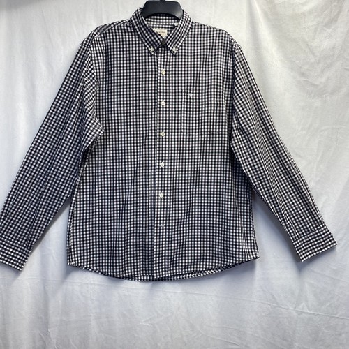 Dockers Collared Button Down Plaid Long Sleeve Shirt Men Large Black Multi Used - Picture 1 of 22