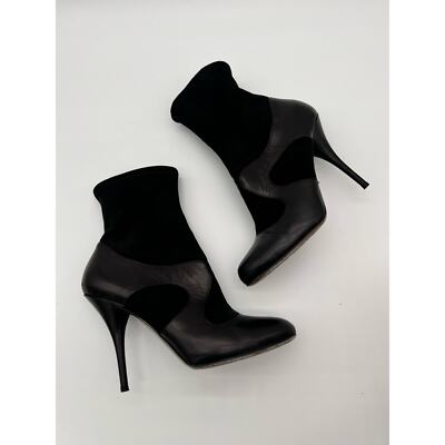 Miu Miu Boots Heels EU 37 Black Leather Ankle Boots Booties