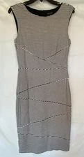 White House Black Market Striped Sleeveless Cap Sleeve Dress Women's Size 8