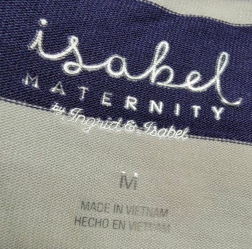 Isabel Maternity Womens Shirt Top Blouse Size M Medium Blue White Striped NEW - Picture 6 of 24