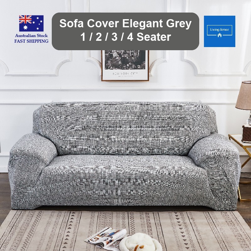 Elegant Grey Sofa Cover Stretch Slipcover Protector for Couch