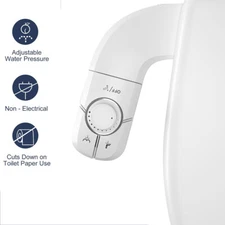 Bidet Fresh Water Spray Kit Non Electric Toilet Seat Attachment with Dual Nozzle