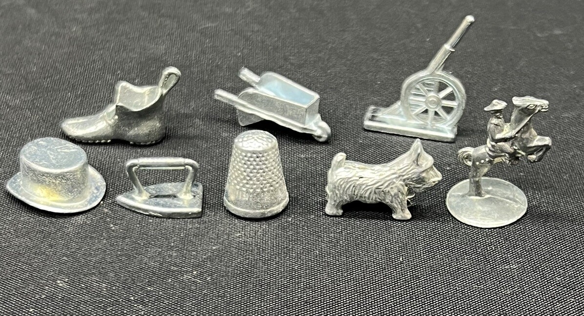 Original Vintage Monopoly Metal Game Pieces Replacement Tokens Lot of