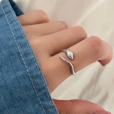Lovely Snake Adjustable Ring 925 Sterling Silver Plated Women Girls Gift UK  UK
