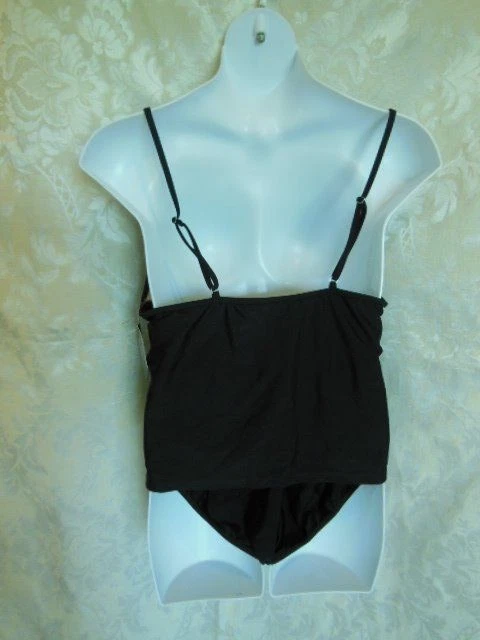 Traje de baño negro talla 24W 2 piezas Tankini FORMAS DE ORILLA traje de baño control de figura nuevo Foto 2 de 3