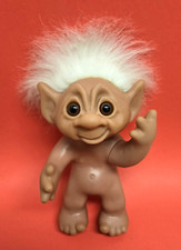Vintage 9" Thomas Dam 1977 Troll w/ White Hair Pointed Ears Denmark EUC