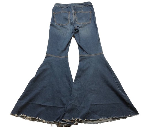 Free People Jeans Womens 25 Blue Flare Leg High Rise Raw Cut Hem 61855-16515125 - Bild 2 von 3