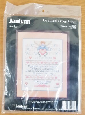 Janlynn Counted Cross stitch kit Wedding Sampler 89-06 New sealed 1990