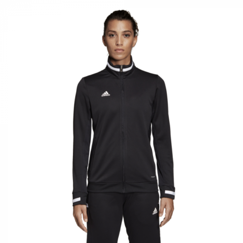 adidas T19 Womens Tracksuit Jacket Track Top Black Training Sports Football Team - Picture 1 of 6