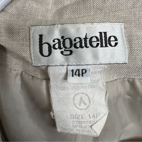 Bagatelle Womens Linen Blazer Jacket Size 14 Neutral Tan Light Academia - Picture 5 of 9