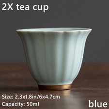 2X 50ml Japanese Small Ceramic Teacup Porcelain Tea Cup Bowl Home Drinkware