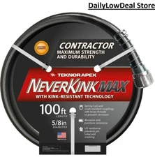 Neverkink Max Teknor Apex 5/8-in x 100-Ft Contractor Duty Kink Free Vinyl Black