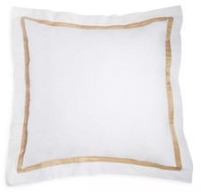Matouk Lowell 600 TC Percale Euro Sham 27 x 27 White / Bronze New