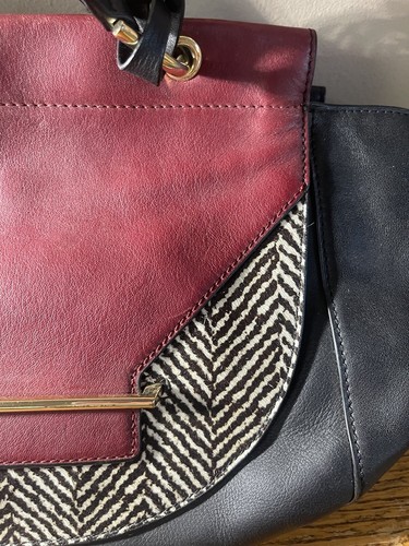 Vince Camuto Leather/cowhair Handbag With Shoulder Strap Red/black - Picture 3 of 14