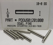 1/8X1 DOWEL PINS 18-8 STAINLESS STEEL (10)