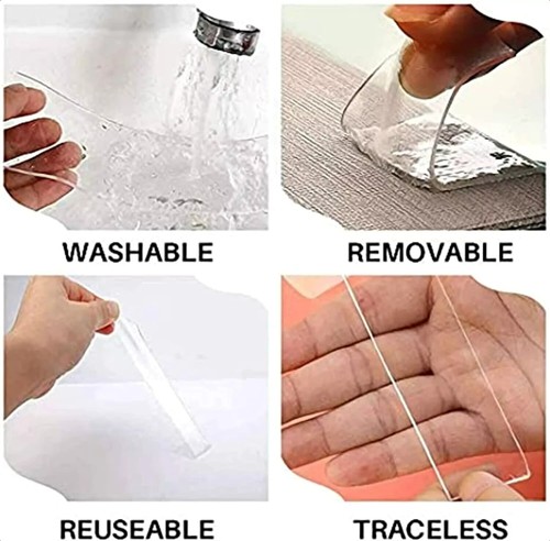 2 ROLLS 20'x1"x.5mm NANO TAPE Double Sided Removable Mounting Adhesive Traceless - Picture 23 of 23