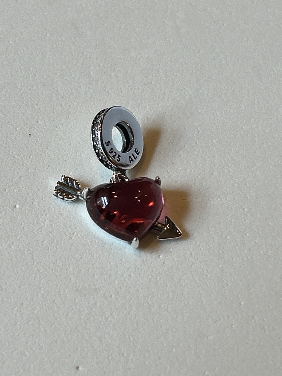 Authentic Pandora #793085C01 Red Heart & Arrow Murano Glass Dangle ...