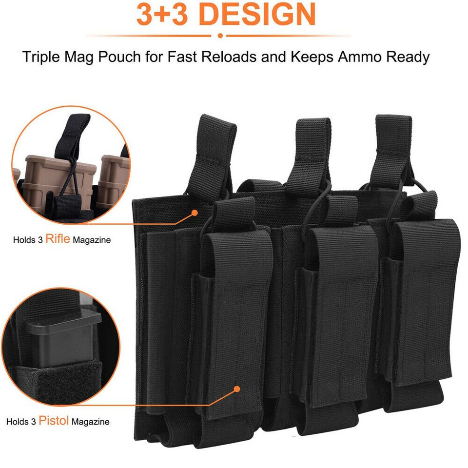 Triple Sac à Chargeurs 5.56 – Élastique Velcro, Style DOPE Ferro, Sinairsoft