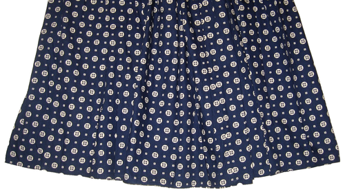 Maxi gonna vintage anni 80 LIZSPORT blu bianco geometrica cottagecore cotone S/M - Foto 3 di 6