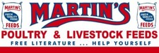Martin's Poultry & Livestock Feeds NEW Sign: 12 x 36" USA STEEL XL Size
