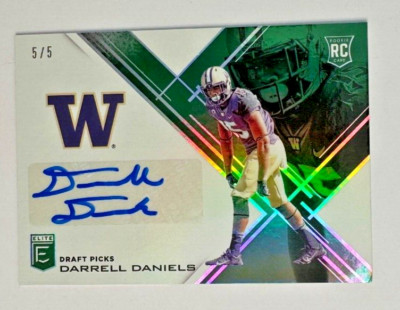 Darrell Daniels 2017 Panini Elite Draft Status Emerald Die-Cut RC #'d 5/5 READ