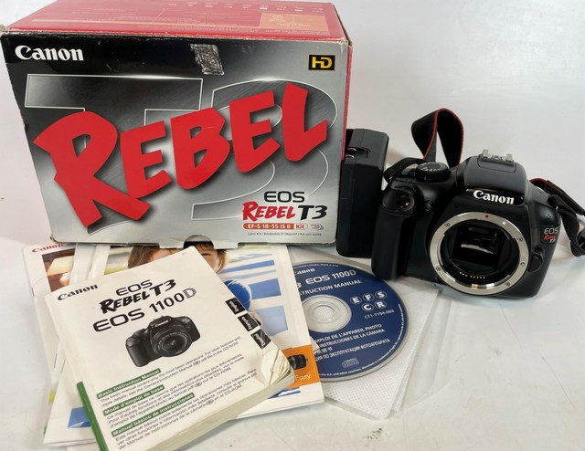 Canon Eos Rebel T3 1100d 12 2mp Digital Slr Camera Black Body Only For Sale Online Ebay