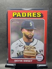 2024 Topps Heritage RED BORDER Parrallel #242 Devin Sweet, Seattle Mariners RC