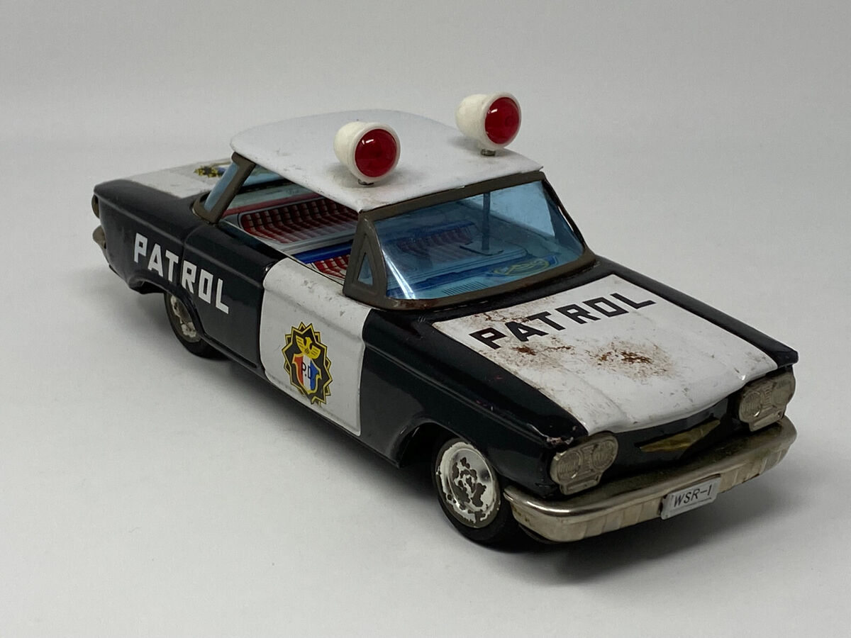 Vintage Tin Police Patrol Car WSR-1 by Ichiko Made in Japan Vintage Tin Police Patrol Car WSR-1 by Ichiko Made in Japan