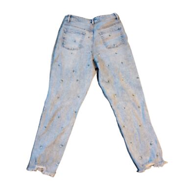 Material Girl Junior's Size Straight Leg Destressed Blue Jeans