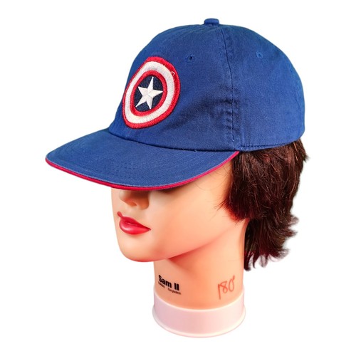 Captain America Marvel Hat Cap Boys Youth Size Large Elastic Band Civil War - Picture 2 of 5