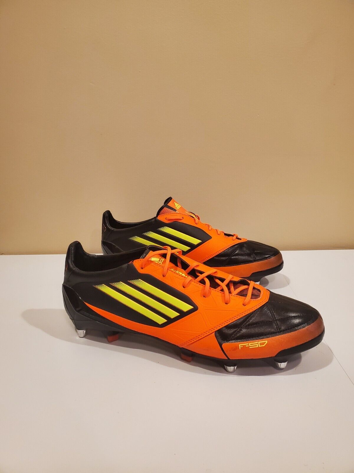 ADIDAS F50 ADIZERO V23967 * LEATHER * BLACK SOCCER CLEATS * 12US RARE | eBay