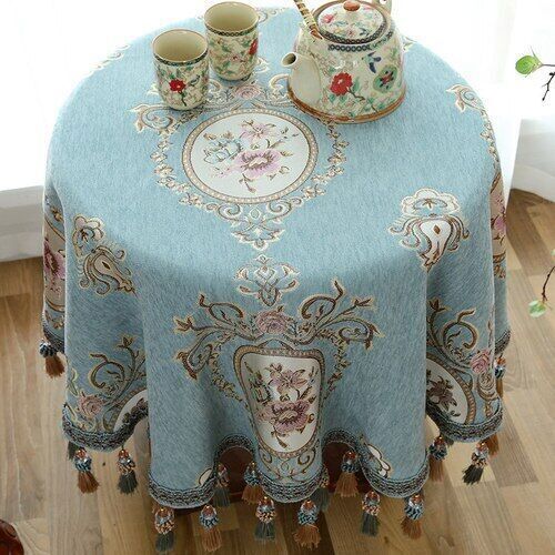 Runde Esstischdecke mit Quaste Luxus Tischdecke Tischdecke Wohnkultur - Bild 15 von 24