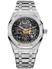 Men's Automatic Mechanical Watch Skeleton Hollow Out Sapphire Glass Sports Watch