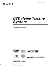 Sony DAV-FX100W Home Theater System Owners Manual