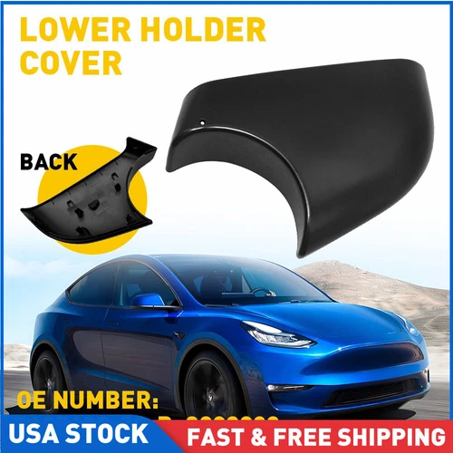 For Tesla Model Y 20-23 Right Passengers Side Rear View Side Mirror Cover Black