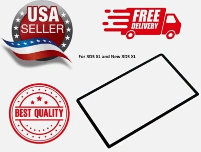 THIRD PARTY USA Seller Top Screen Lens for Nintendo 3DS XL & New 3DS XL Plastic Cover Black