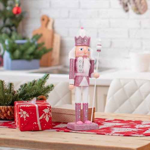 Glitter Nutcracker Ornament Children' Christmas Gift Desktop Puppets Decor - Picture 4 of 11