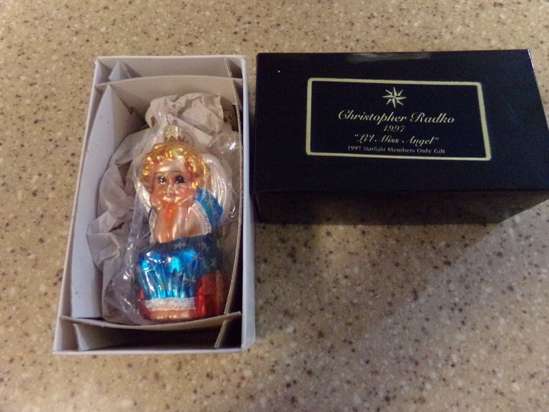 Christopher Radko Lil Miss Angel Glass Ornament Starlight Members ONLY 1997