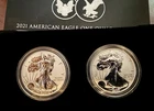 American Eagle 2021 One Ounce Silver Reverse Proof Two-Coin Set DE West Point