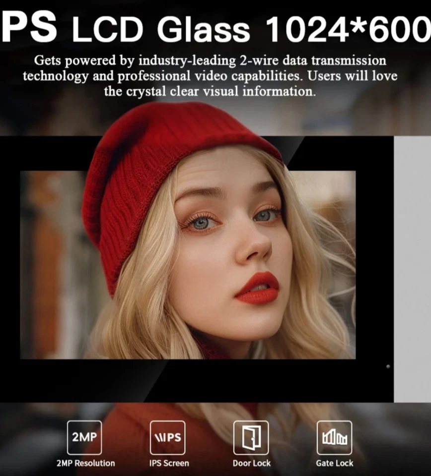 BELVISION 7 Inch wifi Wired Video Doorbell Outdoor Camera Visual Intercom + App - Image 2 of 4