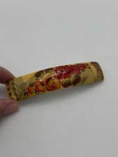 Vintage Hand Painted Barrette Floral Folk Art Hair Zhostovo STYLE