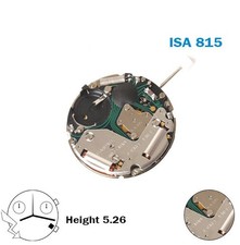 ISA 815 Swiss Made Movement -White Date Disk At 4-3 Hands-Chronograph-H:5.26mm.