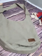 Crossbody Bag by COTON POSE; Khaki Colored Fabric Hippie Chic Bojo Purse