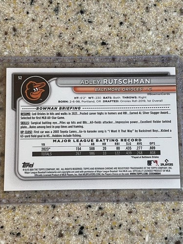 Topps Chrome Update Sapphire Adley Rutschman Black 5/10 - Picture 2 of 2