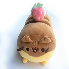 Pusheen Eclair Cat with Whip Cream and Strawberry