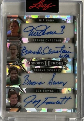 2025 Leaf Heroes Mia Hamm Brandi Chastain Akers Scurry Fawcett Lilly 8 Auto 4/10
